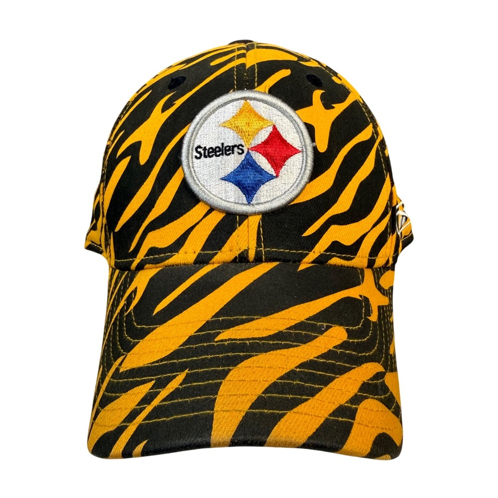 Vintage Pittsburgh Steelers Reebok Hat Yellow Black Tiger Stripe NFL Dad Cap